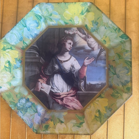 Darwin Rice signed 1994 Neiman Marcus octagonal religious plate